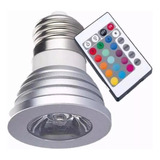 Lâmpada Dicróica Led Rgb Controle 3w Bivolt E27 16 Cores