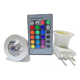  Lâmpada Led Colorida Rgb 3w Com Controle Remoto E Adaptador - Weitus Technology Wt-rgb - Bivolt, 16 Cores, E27