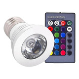 Lâmpada Led Dicróica Rgb 16 Cores 5w Bivolt E27 Com Controle