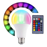 Lâmpada Led Rgb Colorida Com Controle Remoto 3w E27 Bivolt Cor Da Luz Branco-frio 110v/220v
