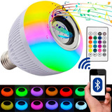 Lampada Musical Caixa Som Bluetooth Led Rgb Com Controle E27 110v/220v