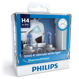  Lâmpadas Philips Diamond Vision 5000k H4 ( Homologada )
