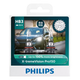 Lâmpadas Philips X-treme Vision Pro150 3500k Hb3 + 150% Luz
