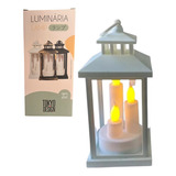 Lamparina Antiga Lanterna Decorativa Luminária Vela Luz Led 