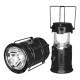 Lampião Lanterna Led Para Camping Recarregável Bivolt Azul Cor Preto 110v/220v