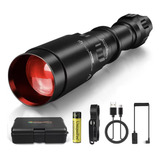 Lanterna De Caça Lente Fresnel Led Vermelho Dimer