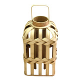 Lanterna Decorativa Em Bambu E Metal