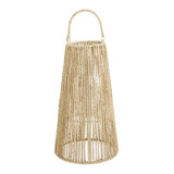 Lanterna Decorativa Metal Fibra Natural 43x25cm Ollypop