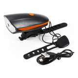 Lanterna Farol T-6 Com Buzina Bicicleta Recarregável Usb Cor Vermelho