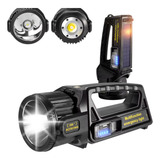 Lanterna Multifuncional Rotativa Com Luz Dupla Painel Solar Lanterna Preto Luz Branca