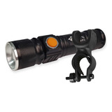 Lanterna P/ Bike Mini Zoom Recarregável Usb + Suporte 569