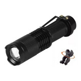 Lanterna Tática 576 Led T6 Recarregavel Com Suporte Bike Cor Da Lanterna Preta Cor Da Luz Branco-frio
