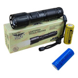 Lanterna Tática Militar Caça Led Jws V3 Power Bank + 2 Bater Cor Da Lanterna Preto Cor Da Luz Branco