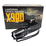Lanterna Tática Militar Led X900 C/ Bateria Recarregável Cor Da Lanterna Preto Cor Da Luz Branco/neutro
