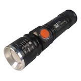 Lanterna Tatica Militar Longo Alcance T6 Recarregável Usb Cor Da Luz Branco