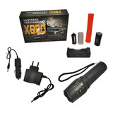 Lanterna Tática Militar X900 Zoom Recarregável Cor Da Lanterna Preta Cor Da Luz Branca