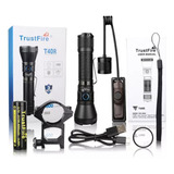 Lanterna Tática Trustfire T40r Longo Alcance Kit Com Acionador Remoto E Mount Para Trilho Cor Preta Cor Da Luz 6000k