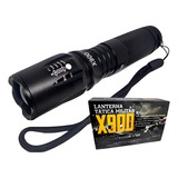 Lanterna Tática X900 Zoom Recarregavel Cor Preto Luz Branco