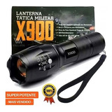 Lanterna X900 Tatica Militar Led C/ Bateria Recarregavel Cor Da Luz Branco