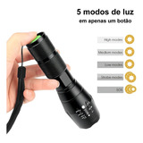 Lanterna X900 Zoom Recarregável Cor Da Lanterna Preto Cor Da Luz Branco