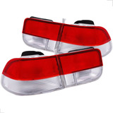 Lanternas Traseiras Red Clear Honda Civic Coupe 1996 A 2000