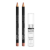 Lápis Labial E Butter Gloss Nyx Professional Makeup, Pacote