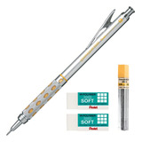 Lapiseira Pentel Graphgear 1000 Técnica Grafite Hb 0.9 Kit