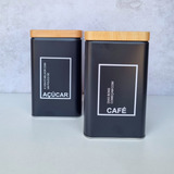 Lata Porta Mantimentos Pote Café Açúcar Decorativo Cozinha