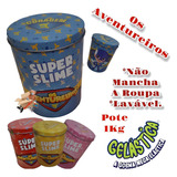 Latão Mega Bolha 1kg Slime Aventureiros Lucas Neto Gelastica Cor Pote 1kg Azul