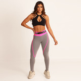 Legging Cós Alto Superhot Fiit Cinza Cal5489