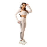 Legging Gym Era Cream Com Silk Na Lateralhipkini Fitness