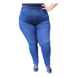 Legging Plus Size Calça Jeans Cós Alto Roupas Femininas