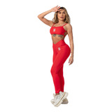 Legging Workout Emborrachada Vermelha Hipkini Fitness