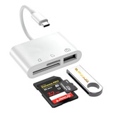 Leitor Cartão Memória Adaptador Tipo C Otg Usb 3.0 Tf Sd Cf