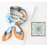 Lenço Feminino Estampado Acetinado Cabelo Bolsa Pescoç 50x50