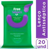 Lenço Umedecido Antisséptico Free Wipes 20 Unidades