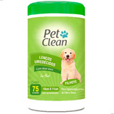 Lenço Umedecido Para Cães Gatos Pet Clean 75 Un. Filhotes