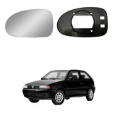 Lente Espelho Retrovisor Gol Bola!!! Metalizado Lente + Base