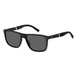Lente Masculina Tommy Hilfiger Th 2043/s Preta Fosca, Cor Cinza, Design Oceânico
