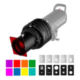 Lente Projeção Fresnel Bowens Greika 8 Gelatina + 10 Filtros