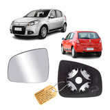 Lente Retrovisor Sandero 2009 2010 Até 2014 Convexo Com Base