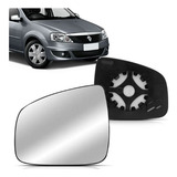 Lente Vidro Retrovisor C/ Base Logan Ou Sandero 2010 A 2014