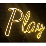 Letreiro Neon Led Play - Video Games Decoração Gamer Jogos 