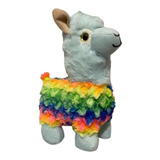 Lhama De Pelúcia Branca Colorida Animais Raros Decoração 