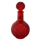 Licoreira Tradicional Em Vidro Vermelho 1 Litro