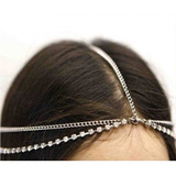 Linda Tiara Headband Prateada Danca Do Ventre Luxo Strass