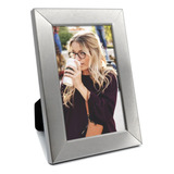 Lindo Porta Retrato 10x15 Alumínio Escovado Linha Europa