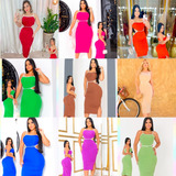 Lindos Vestidos Em Malha Canelada.