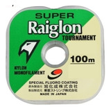 Linha Mono. Super Raiglon 0,205mm 10,9lbs/4,9kg - 100 Metros Cor Verde