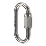 Link Oval Em Aço Inox 316 8mm Com Trava De Segurança